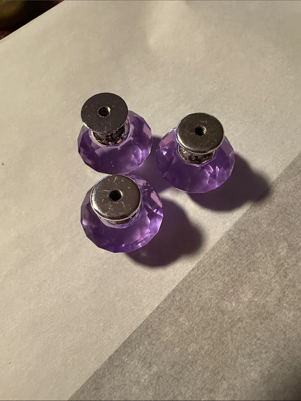 Lavender Crystal-like Resin Drawer Pulls #4 - (pk of 3)